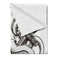 thumbnail image 2 of Anchor Soft Flannel Fleece Blanket, Monochrome Octopus Tattoo Art Style Naval Sketch Mythical Kraken Beast Design, Cozy Plush for Indoor and Outdoor Use, 50" x 60", Brown and White, by Ambesonne, 2 of 5