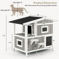 thumbnail image 4 of Pefilos 39" Outdoor Wooden Cat House with Escape Door, 2-Story Feral Cat Shelter Rainproof Outside Kitty Cat Condo, Gray, 4 of 7