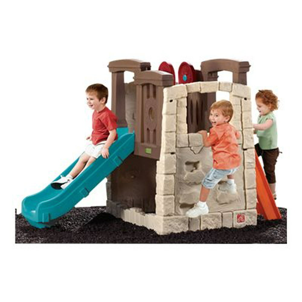 Step2 Naturally Playful Woodland Climber With Slide And Climbing Walls