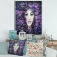 thumbnail image 2 of Portrait of A Lady With Purple Lavender Flowers 30 in x 40 in Framed Painting Canvas Art Print, by Designart, 2 of 5