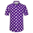 thumbnail image 1 of INSPIRE CHIC Camisa de lunares de verano para hombre, camisas hawaianas con patrón de manga corta y botones Púrpura M, 1 of 6