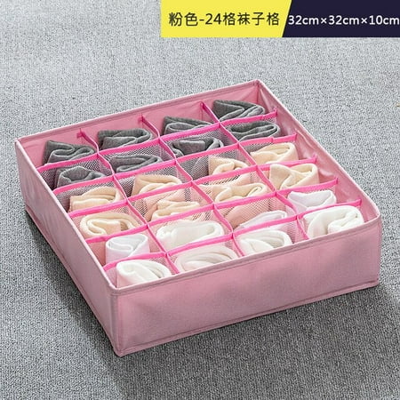 

DanceeMangoo 7 Grids Bra Organizer 16 24 Grids Socks Underwear Storage Box Wardrobe Drawer Organizers Foldable Case for Underwear