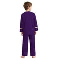 thumbnail image 5 of renvena Boys 2 Piece Worship Liturgical Outfits Long Sleeve Praise Dance Pullover Tops with Wide-Leg Pants Set Purple 12, 5 of 7