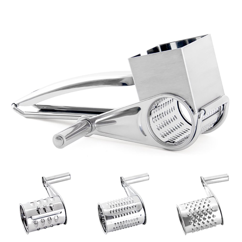 Stainless Steel Manual Rotary Cheese Grater Slicer MultiPurpose