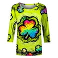 thumbnail image 4 of Ounisa Women 3/4 Sleeve St. Patrick's Day T-Shirts Crew Neck Spring Graphic Tee Tops, 4 of 5