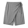 thumbnail image 3 of Tauxra Men Linen Casual Shorts Elastic Waist Beach Shorts for Men Breathable Summer Loose Fit Daily Vacation Bottoms with Pockets, 3 of 4