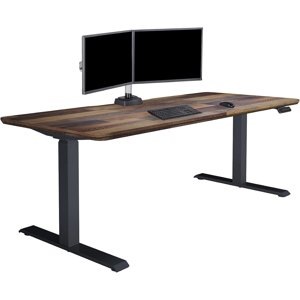 Vari 72” x 30 VariDesk Electric Height Adjustable Standing Desk Computer Table Reclaimed Wood