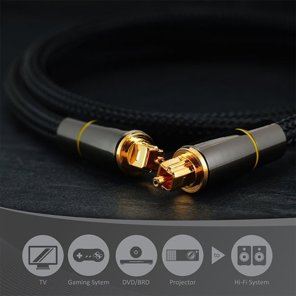 unbranded Cable Digital De Para TV Y Barra De Sonido Con Protección Y Resistente Negro