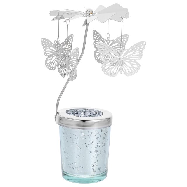 Candelabro giratorio: Candelabro giratorio de metal con forma de mariposa para decoración del hogar, bodas, fiestas, centros de mesa navideños.