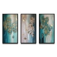 thumbnail image 2 of Designart "Hydrangea Flower Blossoming in Retro Teal and Gold I" Hydrangea Framed Wall Art Set Of 3 - Gold Traditional Frame Gallery Set For Office Decor, 2 of 6