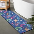 thumbnail image 2 of DarkBlue Cartoon Dinosaurs Planets Pattern Bathroom Rugs Mat,Non Slip Microfiber Bathroom Rug,Rubber Backing,Soft Bathroom Mats for Bathroom Floor,Tub and Shower,47x17in(120x43cm), 2 of 5