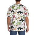 thumbnail image 3 of Uemuo Dinosaur Pattern Cotton Linen Short Sleeve Shirts,Casual Lightweight Button Down Shirts,Vacation Beach Summer Tops-, 3 of 7