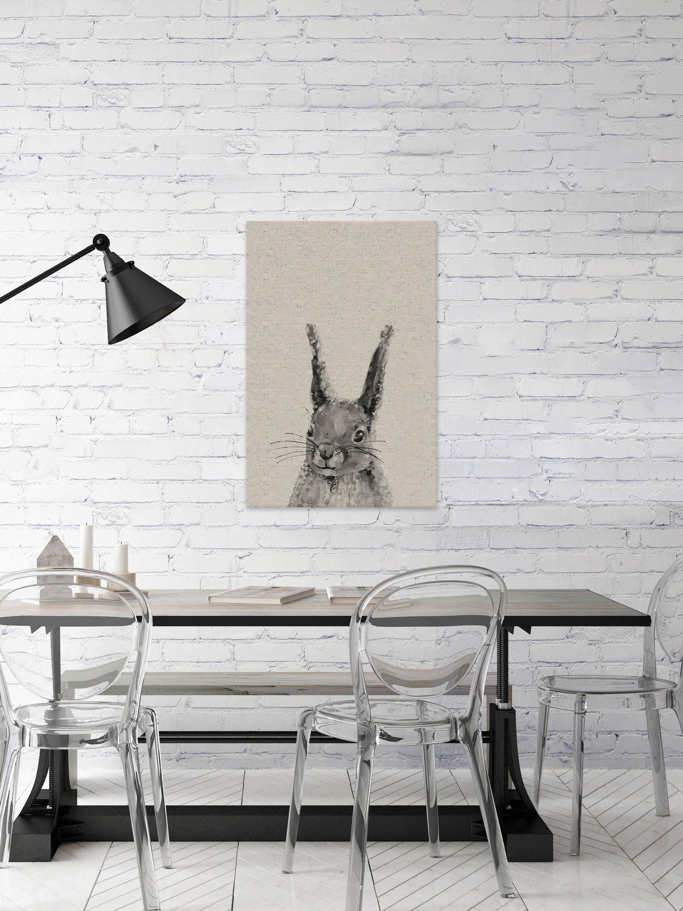 Grey Rabbit III Painting Print on Wrapped Canvas