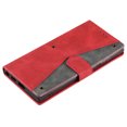 thumbnail image 5 of PU Leather Wallet Case for Samsung Galaxy S24 Ultra, Detachable Wrist Hand Strap Magnetic Folio Purse Cover with Card Holder Flip Kickstand Full Body Shockproof Phone Case for Galaxy S24 Ultra, Red, 5 of 8