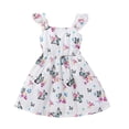thumbnail image 6 of Delliss Baby Girls Sleeveless Sundress Summer Toddler Butterfly Print Flutter Sleeve Playwear Beach Sundress, 6 of 6