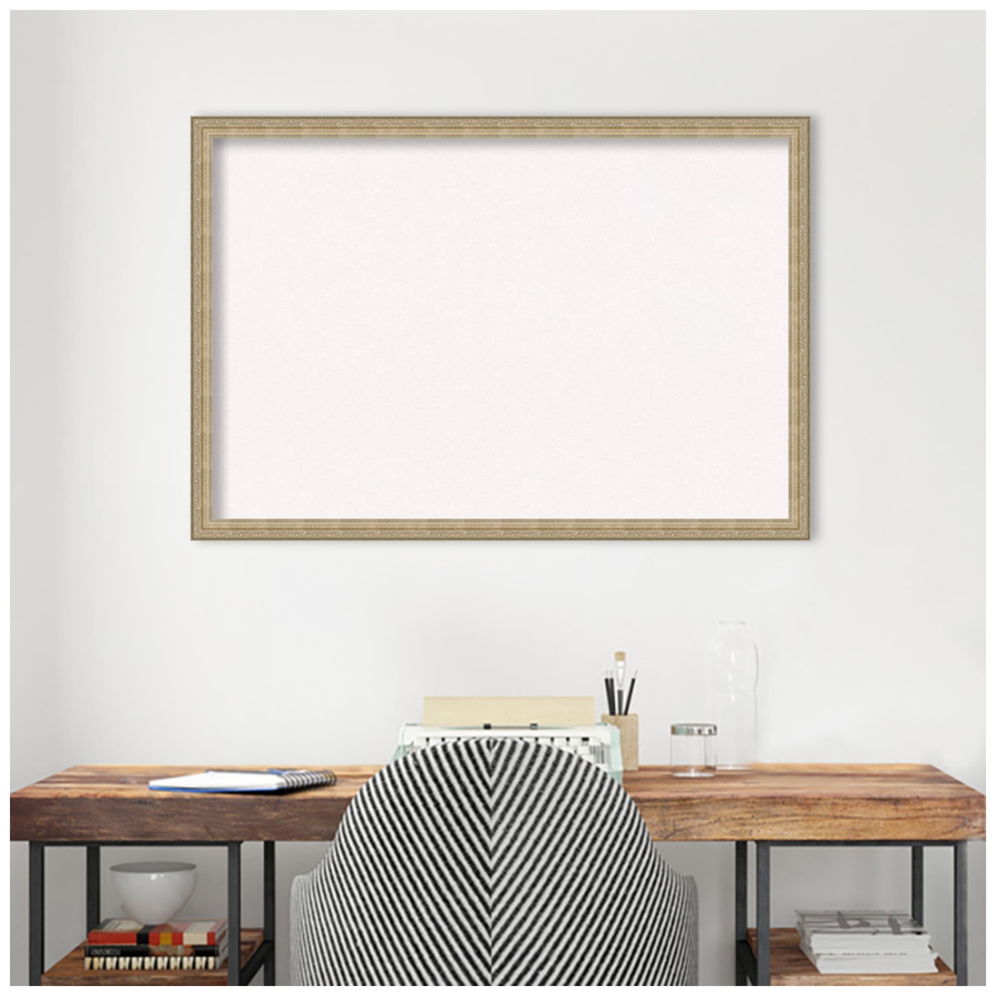 Amanti Art White Cork Board Framed Paris Champagne Bulletin Board 38 in. x 26 in.