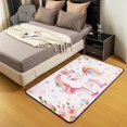 thumbnail image 2 of YST 3x5 Unicorn Area Rug for Girls,Kids Unicorn Bedroom Rug for Birthday,3D Romantic Rose Unicorn Area Rugs,Pink Drips Rainbow Star Living Room Rug Non Slip, 2 of 5
