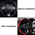 thumbnail image 4 of Funda para volante de coche de piel de fibra de carbono elástica de 37-38 cm (roja), antideslizante, transpirable, sin aro interior, talla universal, 4 of 5