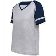 Augusta Sportswear 2914.663.XXS Ladies Fanatic 2.0 T-Shirt, Grey Heather & Navy - 2XS