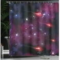 thumbnail image 4 of Ambesonne Space Shower Curtain, Stardust Meteor, 69"Wx84"L, Magenta Blue, 4 of 5