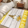 thumbnail image 4 of Yellow Gnomes Area Rugs 4'x6', Washable Small Throw Rugs for Office Bathroom, Spring Bees Daisy Plaid Wooden Grain Indoor Outdoor Rug Non-Slip Low Pile Carpet Runner Reversible Floor Mats, 4 of 8