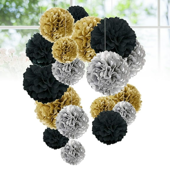 Golden Paper Honeycomb Ball Set for Party Decorations 8 10 12 Inch Bright Color Festive Atmosphere