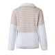 thumbnail image 3 of Gibobby Blusa Manga Larga Mujer Sudadera de felpa con cuello en V para mujer, blusa de manga larga con cremallera en , Top deportivo informal a juego de colores cálidos（Beige， M), 3 of 5