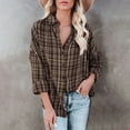thumbnail image 2 of LYXSSBYX V Neck Long Sleeve Hot Sale Clearance Solid Color Button Down Shirts Loose Blouse Long Sleeve Casual Work Tunic Tops With Pockets, 2 of 9