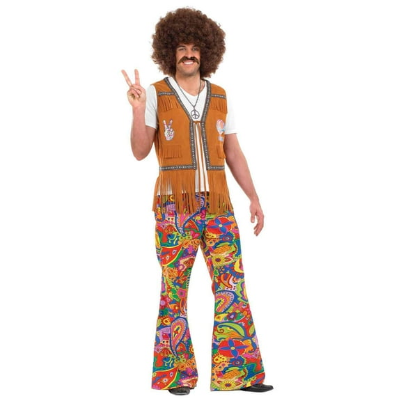 Fun Shack 60S Psychedelic Flares Mens Halloween Costume For Mens Multicolored Large