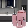 thumbnail image 7 of CERBIOR 6-Piece Plastic Bathroom Accessories Sets, Pink, 7 of 7