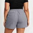 thumbnail image 6 of Oiangi Plus Size Shorts for Women Elastic Waist Drawstring Bermuda Shorts Loose Fit Dressy Casual Shorts with Pockets Gray 4XL, 6 of 9
