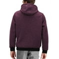 thumbnail image 2 of Men's Quilted Lightweight Full Zipper Drawstring Hooded Two Tone Jacket (ARIA-7 Burgundy XL), 2 of 3