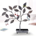 thumbnail image 2 of MyGift Tree Design Jewelry Hanger, Earring Necklace Holder with Ring Dish Tray, Silver, 2 of 5