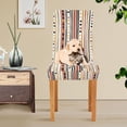 thumbnail image 4 of Yayeee 4 Pack Dining Chair Covers Stretch Parson Chairs Slipcovers Seat Protector, Brown Abstract Dots, 4 of 6