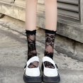 thumbnail image 4 of Medias blancas con encaje, calcetines de mujer de longitud media, calcetines largos de encaje JK, calcetines japoneses bonitos para estudiantes, 4 of 4
