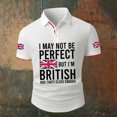 thumbnail image 2 of Telankuip British Celebration Flag Print Polo Shirts for Men Classic Lapel Button Short Sleeve Pullover Top Summer Soft Comfy Breathable Waffle Tee for Business Leisure Wear 11-White XL, 2 of 3