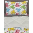 thumbnail image 3 of Octopus Comforter & Sham Bedding Set, Cheerful Chipper Animals in the Ocean with Starfishes Nautical Cartoon, 3 pcs Duvet Set Microfiber Filling Quilt, 5 Sizes, Multicolor, by Ambesonne, 3 of 4