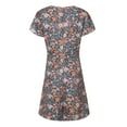 thumbnail image 3 of Fridja Robes d'Été pour Femmes à Col en V avec Imprimé Floral, Manches Courtes, Fermeture Éclair, 3 of 9