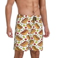 thumbnail image 2 of Logiee Hot Dog 7 Print Men's Pajama Shorts with Drawstring & Pockets,Sleep Shorts for Men,Sleepwear Bottoms,Elastic Waistband Loungewear-X-Large, 2 of 6