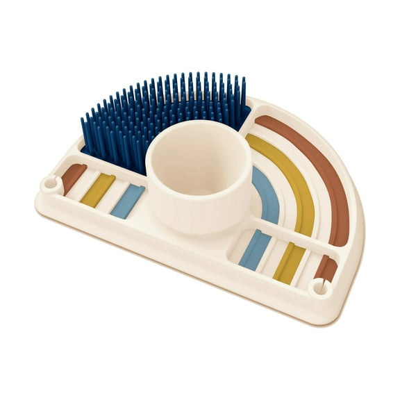 Dr. Brown's 2-in-1 Dry and Prep Silicone Mat, Built-in Baby Bottle Holder and Drying Mat, BPA Free