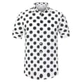 thumbnail image 1 of INSPIRE CHIC Camisa de lunares de verano para hombre, camisas hawaianas con patrón de manga corta y botones blanco XL, 1 of 6