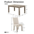 thumbnail image 5 of Morden Fort Farmhouse Dining Table Set for 4, Country Style Kitchen Table w/ 4 Upholstered Chairs, Rustic Vintage Dining Set for Family Meals, 5 of 7