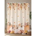 thumbnail image 4 of Fall Shower Curtain Pumpkin Leaves Flowers Shower Curtains for Bathroom Thanksgiving Decor, Waterproof Polyester Shower Curtain Set with Hooks, Standard Size 72" x 72" Pink Orange Pumpkin, 4 of 6