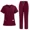 42168-wine red, variant on Medical Uniforms Women Nursing Clothes Nurse Scrubs Sets Doctor Dentist Workwear Clinical Tops Pants