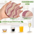 thumbnail image 2 of Yayeee 6 PCS Drink Coasters with Holder Set Woven Absorbent Round Tabletop Hot Pad, Pink Brown Pattern, 2 of 7