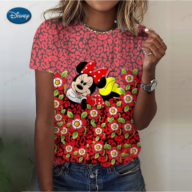 2023 New Mickey Mouse Vintage Women's Tops Women's Casual Kawaii Short Sleeves Summer T-Shirts Couples Fashion children T-Shirts100 Gao Jinjia LED