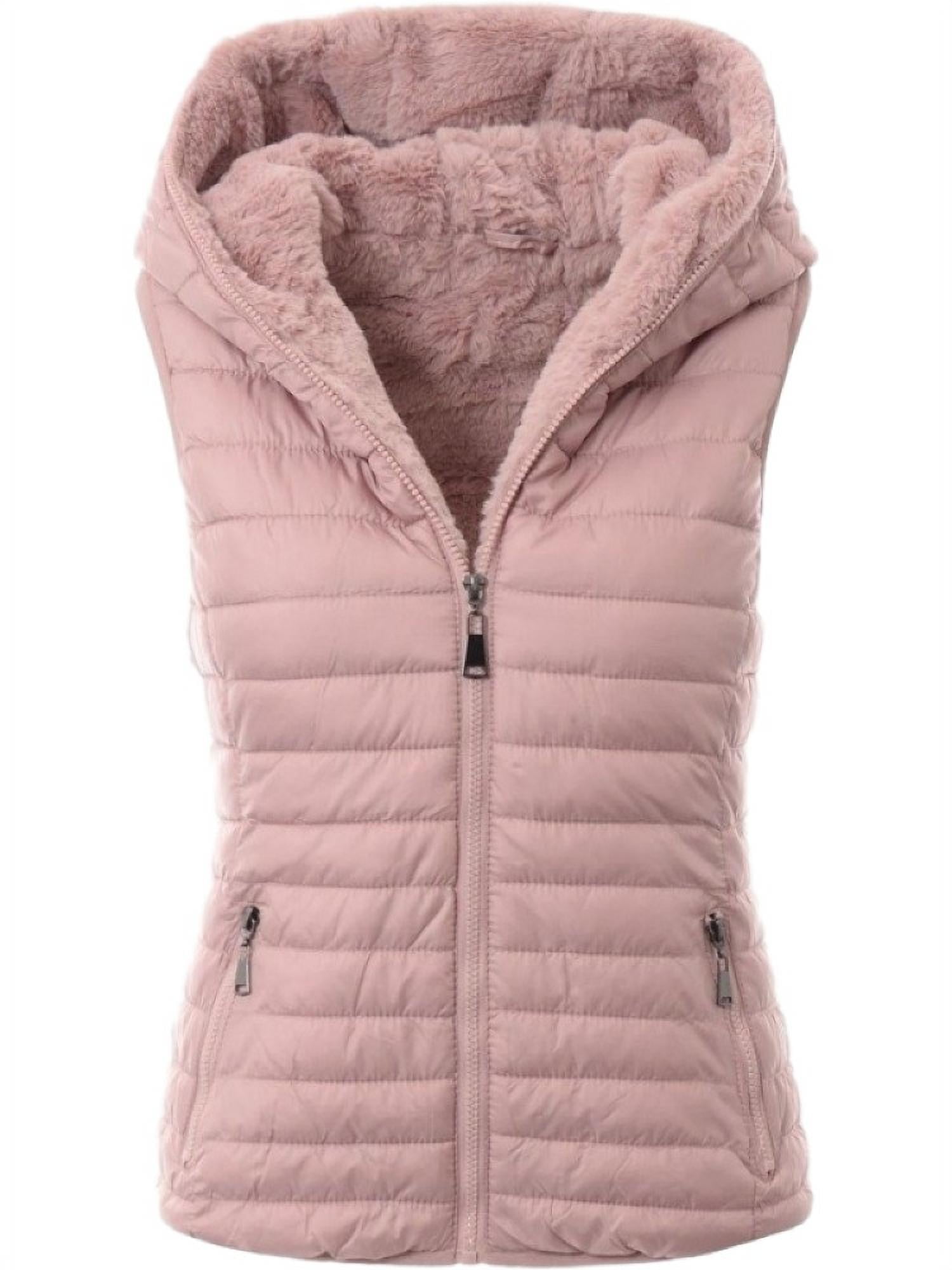 Women Winter Warm Coat Down Vest Gilet Quilted Velet Waistcoat Thick Hooded Sleeveless With Pockets Down Overcoat