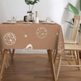 thumbnail image 3 of DouZhe Rectangular Tablecloth, Brown Cartoon Space Planet Table Cloth for Kitchen Dinning Tabletop, 72" x 54" Waterproof Polyester Table Cover, 3 of 8
