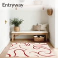 thumbnail image 3 of ODIKA 2'x3' Machine Washable Non-Slip Area Rug, Minimalist Zen Flowing Abstract Brushstroke Monochromatic High Traffic Rug, Red, 657804, 3 of 7