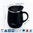 thumbnail image 2 of Grandties 16 oz Wine-Glass Shape Insulated Coffee Mug with Handle - Black, 2 of 5